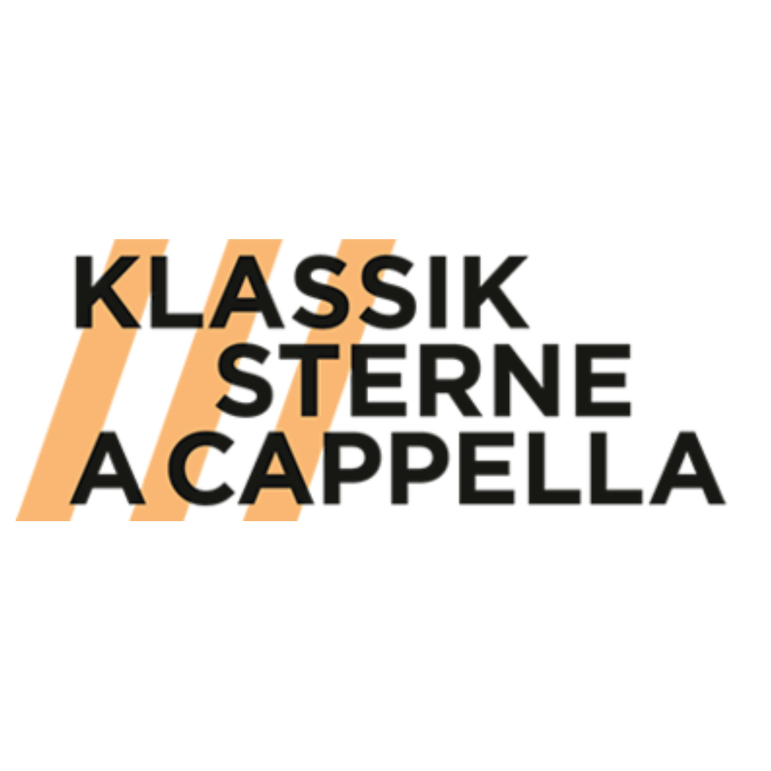Klassik Sterne A Cappella vor drei orangenen Schrägstrichen